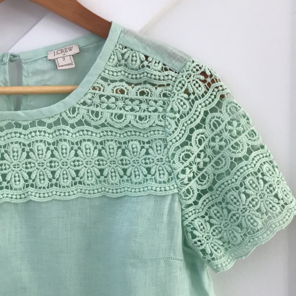 J. Crew short sleeve linen tee top size 2 - Picture 2 of 8